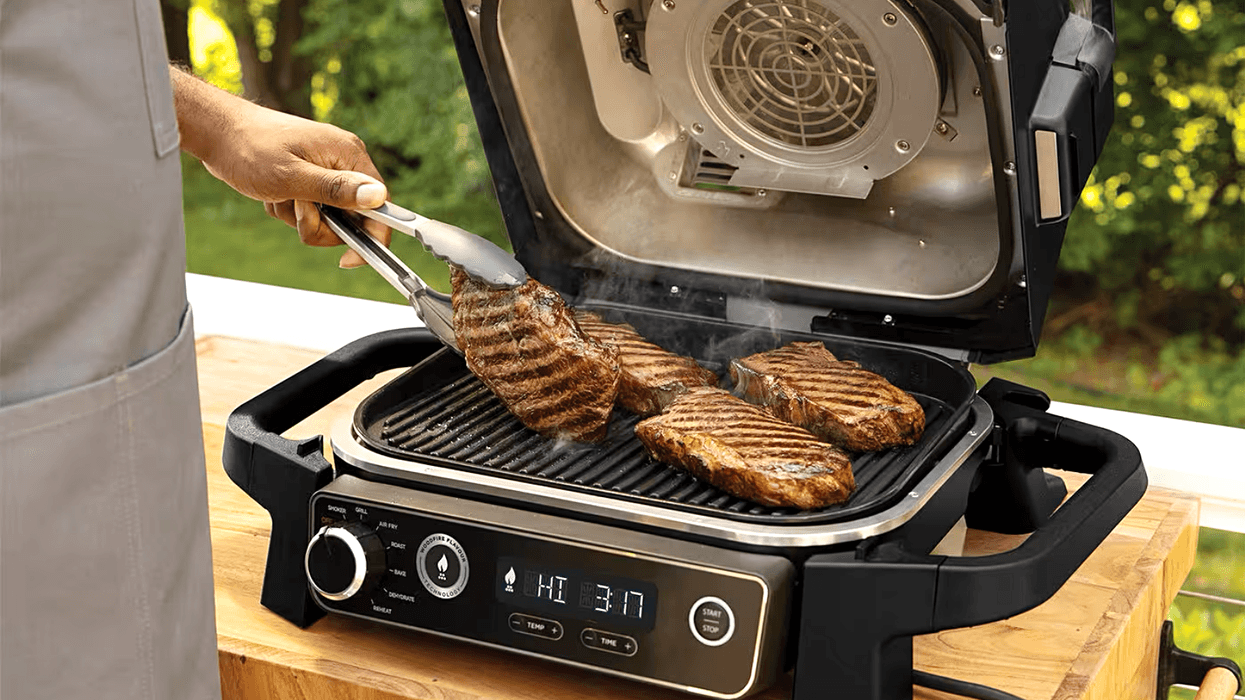 Ninja Woodfire Electric BBQ Grill and Smoker on table
