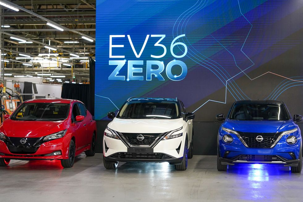 Nissan cars in the Sunderland production facility