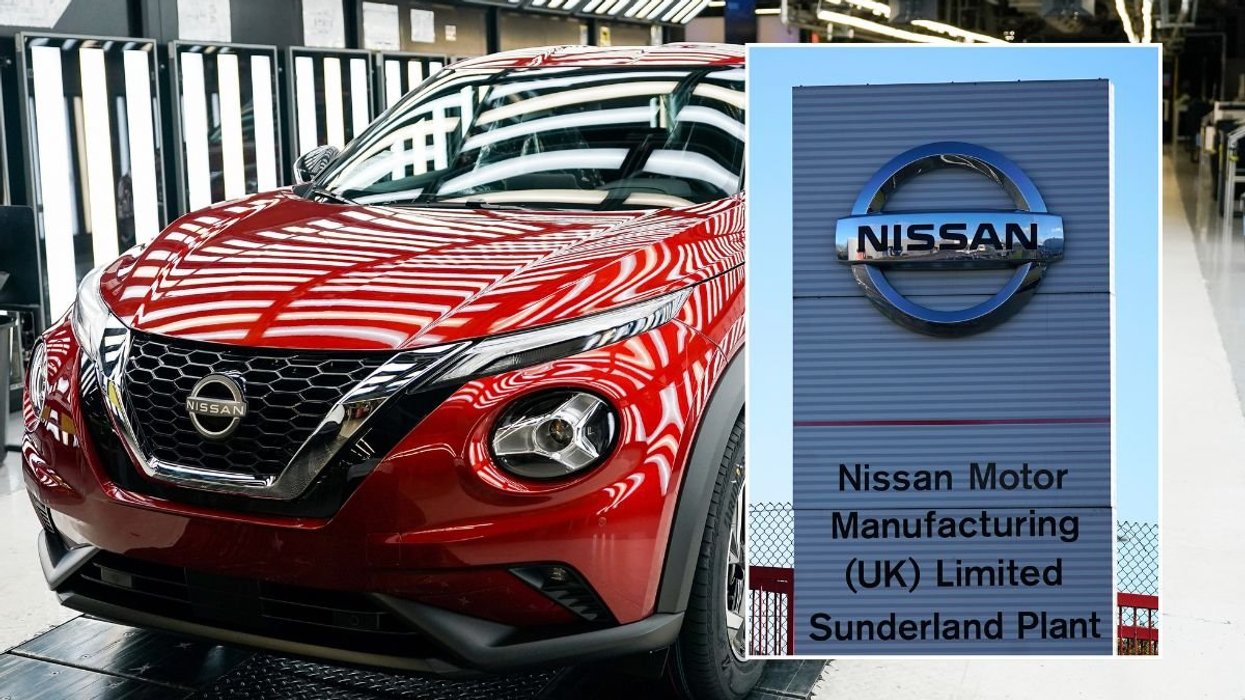Nissan factory and a Nissan Sunderland logo
