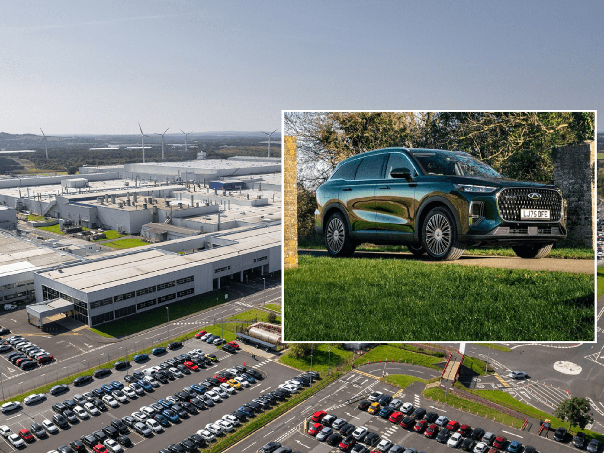 Nissan plant and Chery car