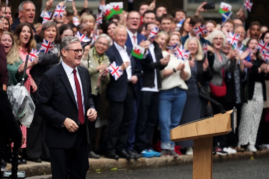 No England flags were on show when Sir Keir Starmer entered No10