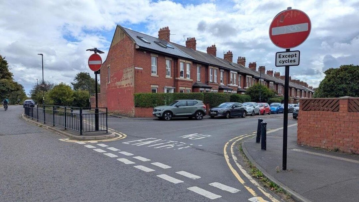 No-entry sign in Newcastle