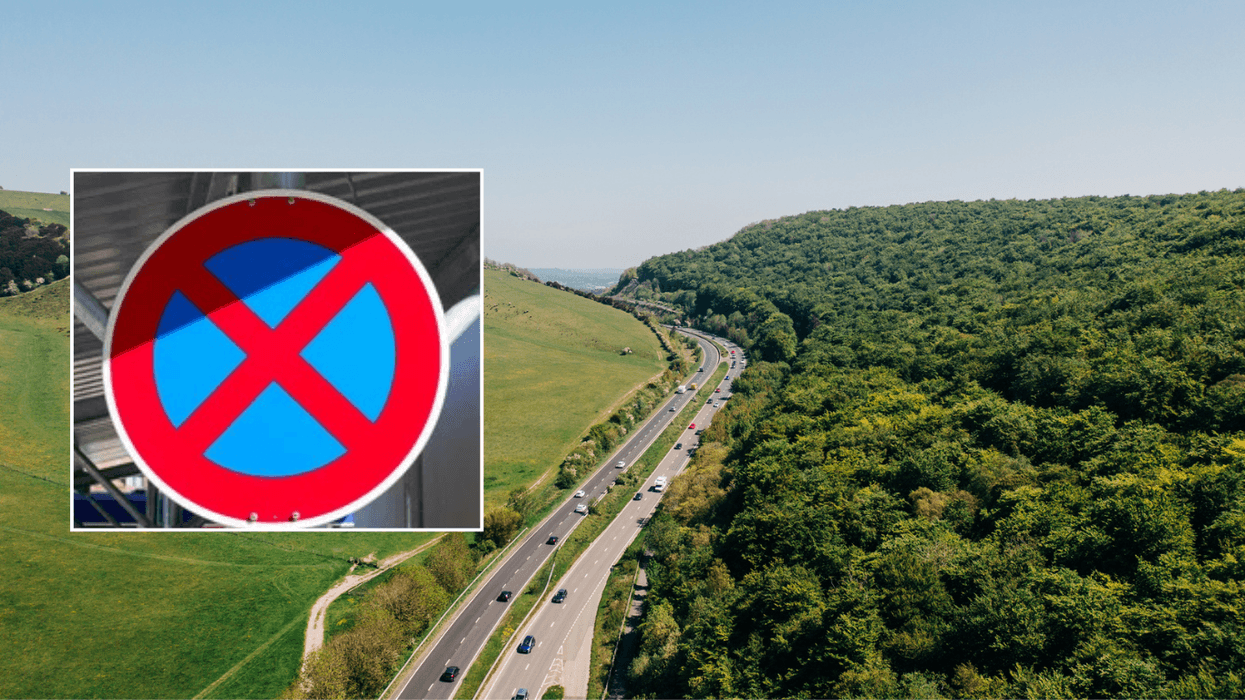 No stopping sign and New Forest