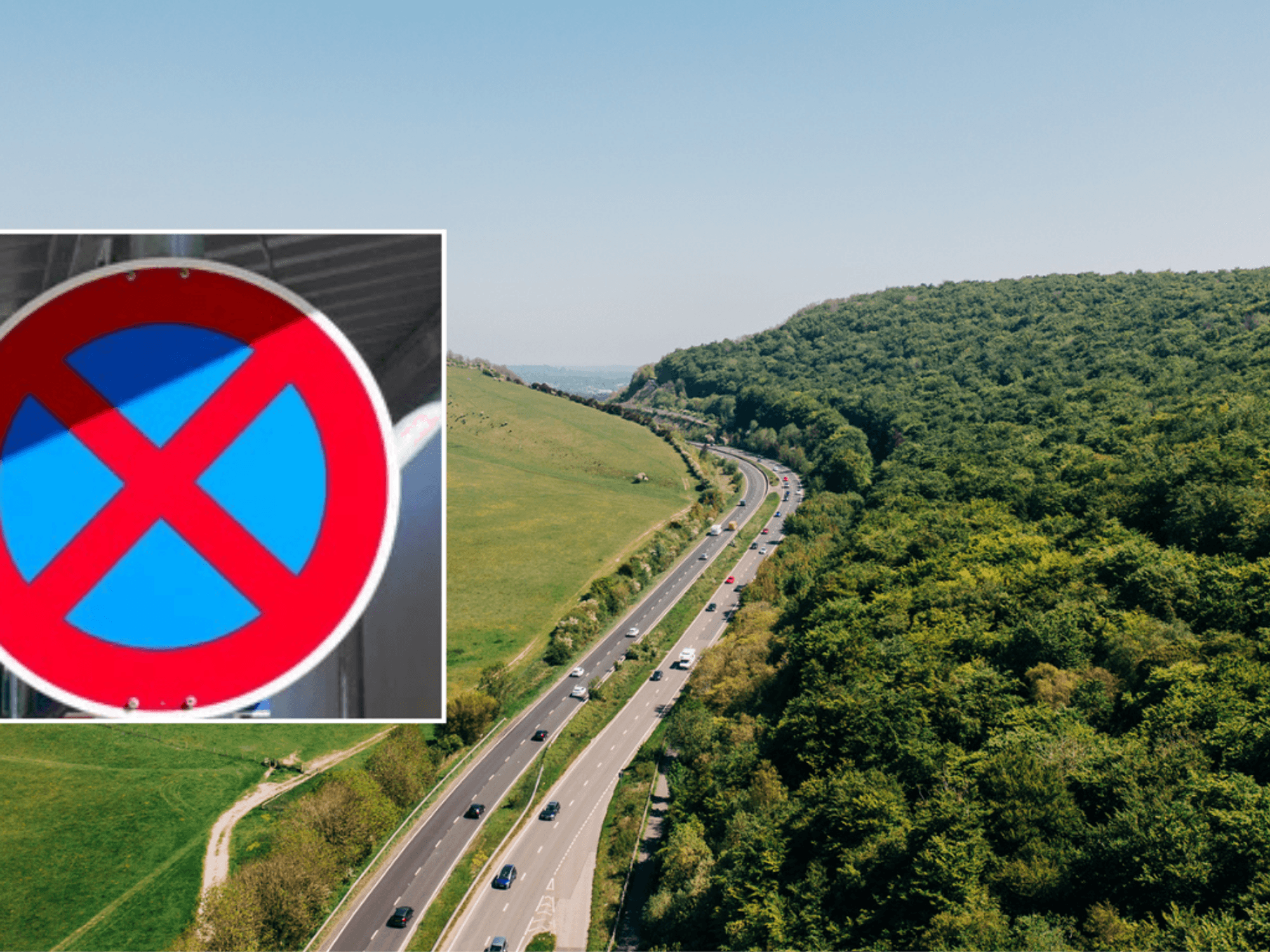 No stopping sign and New Forest