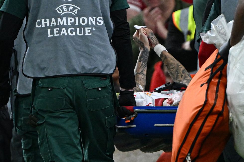 Noa Lang collided with advertising boards in the closing stages of the 4-0 defeat, which sealed a 4-1 aggregate loss for Galatasaray