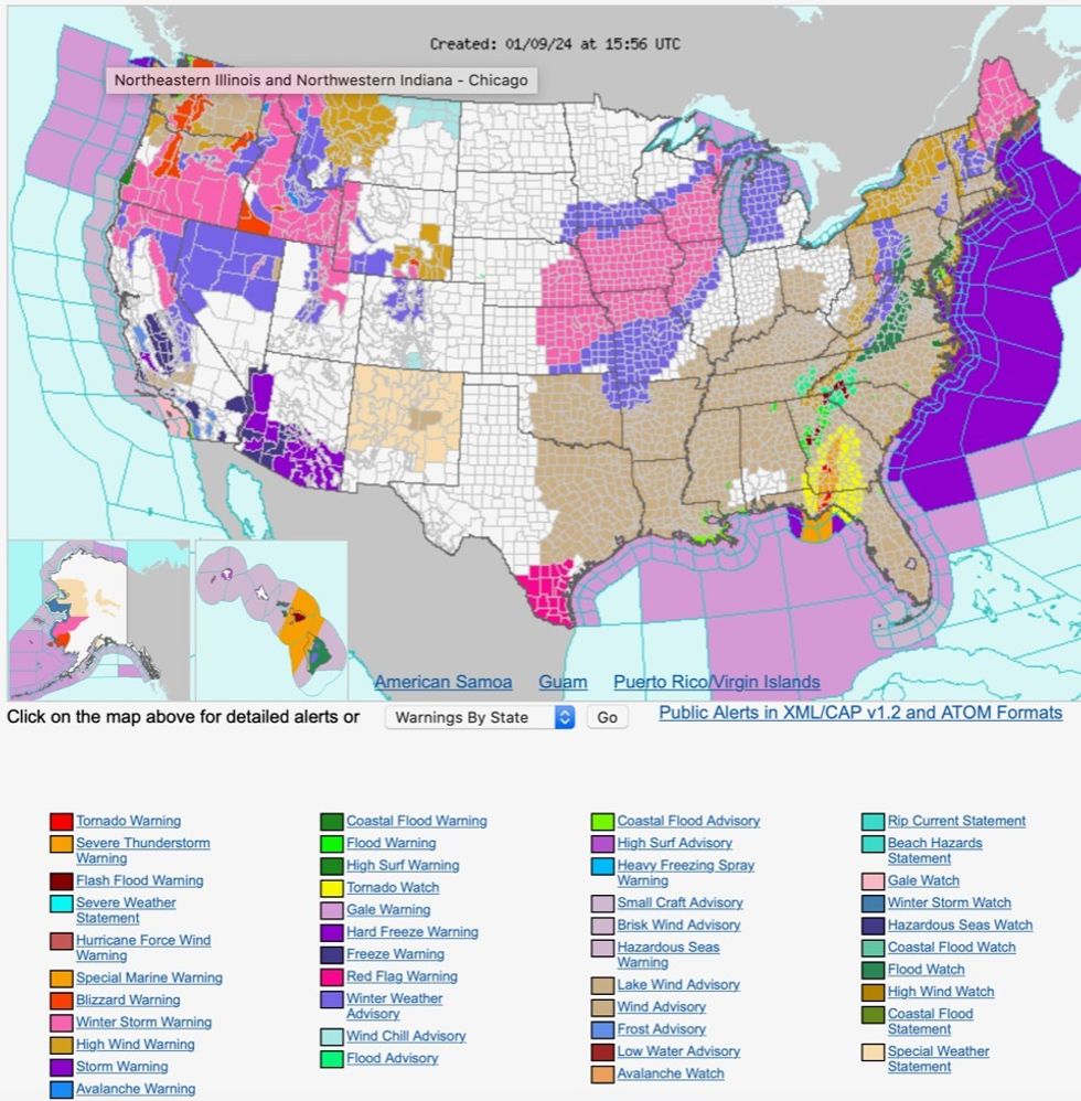 NOAA issues raft of warnings