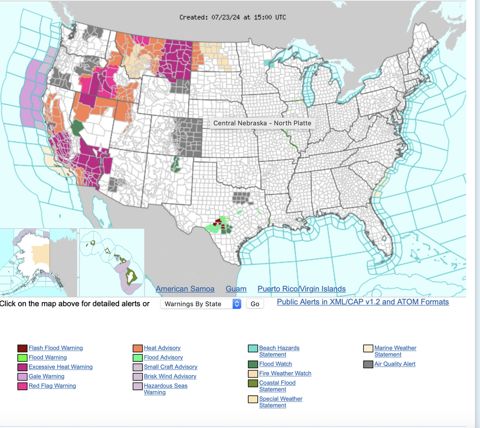 NOAA wildfire/ heat warnings