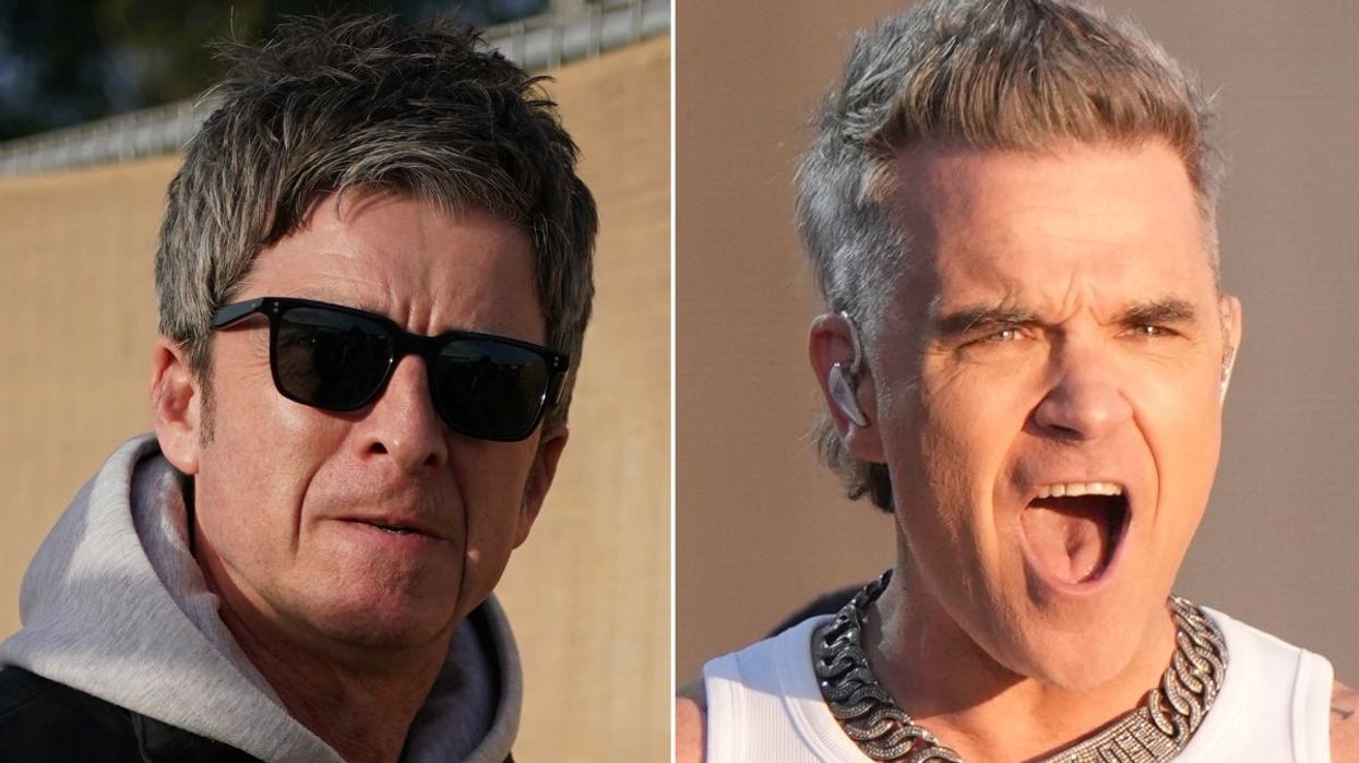 Noel Gallagher and Robbie Williams