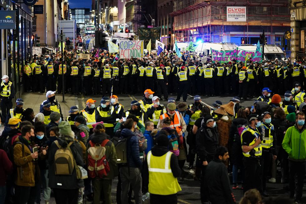 COP26: Five arrests as hundreds of climate activists march during protests