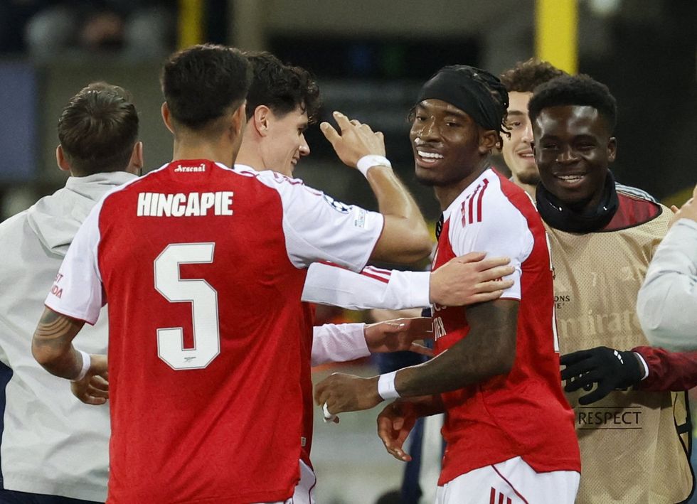 Noni Madueke scored a stunner from distance to net his first Champions League goal for Arsenal
