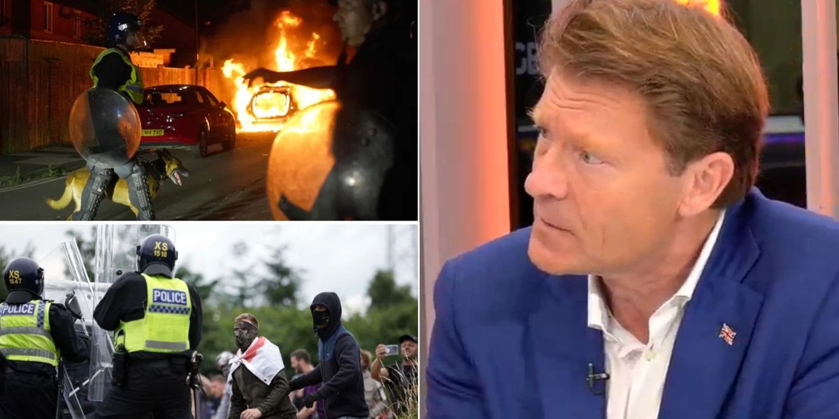 NextImg:'Nonsense!' Richard Tice hits back at claims Reform stoking riots - 'No two-tier policing... No violence is justified'