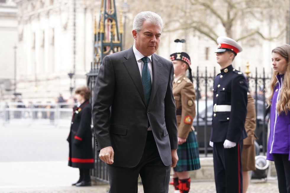 Northern Ireland Secretary Brandon Lewis arriving for a Service of Thanksgiving for the life of the Duke of Edinburgh, at Westminster Abbey in London. Picture date: Tuesday March 29, 2022.