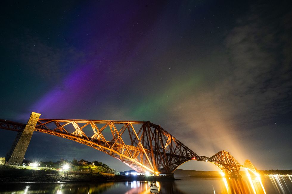 Northern Lights over Forth Bridge