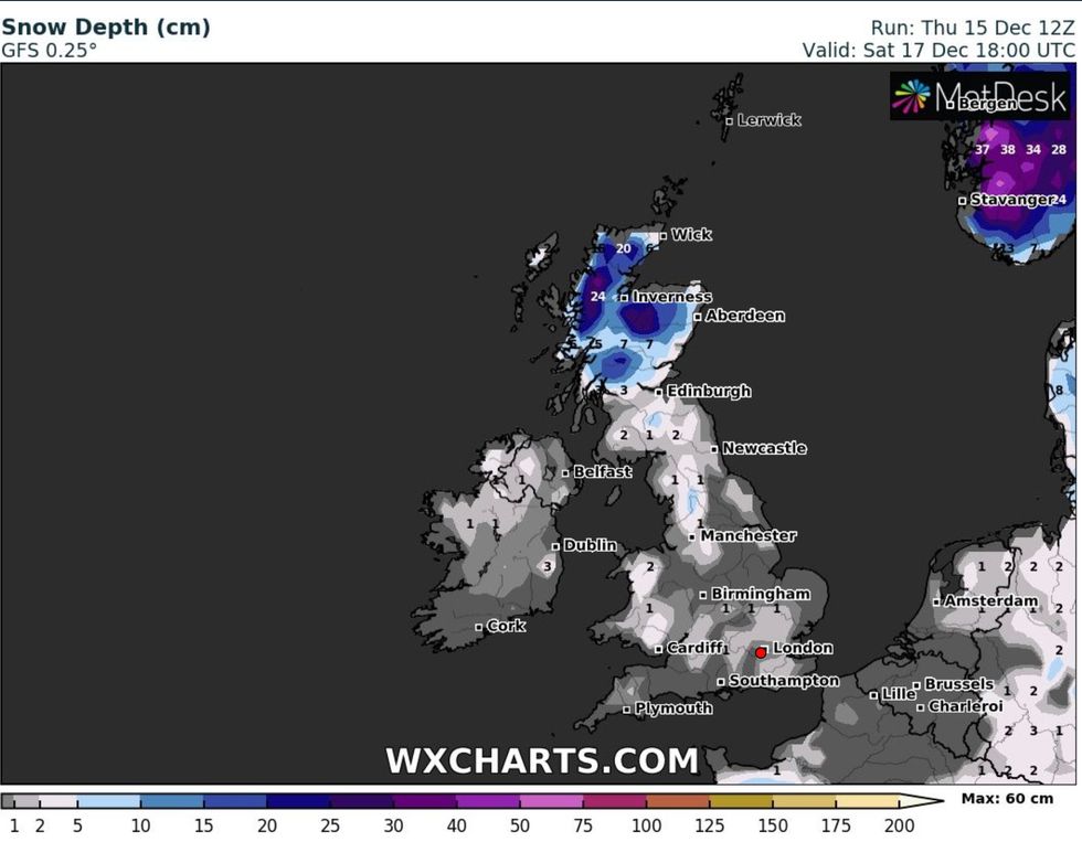 Northern parts of Scotland are expected to see most of the snow.