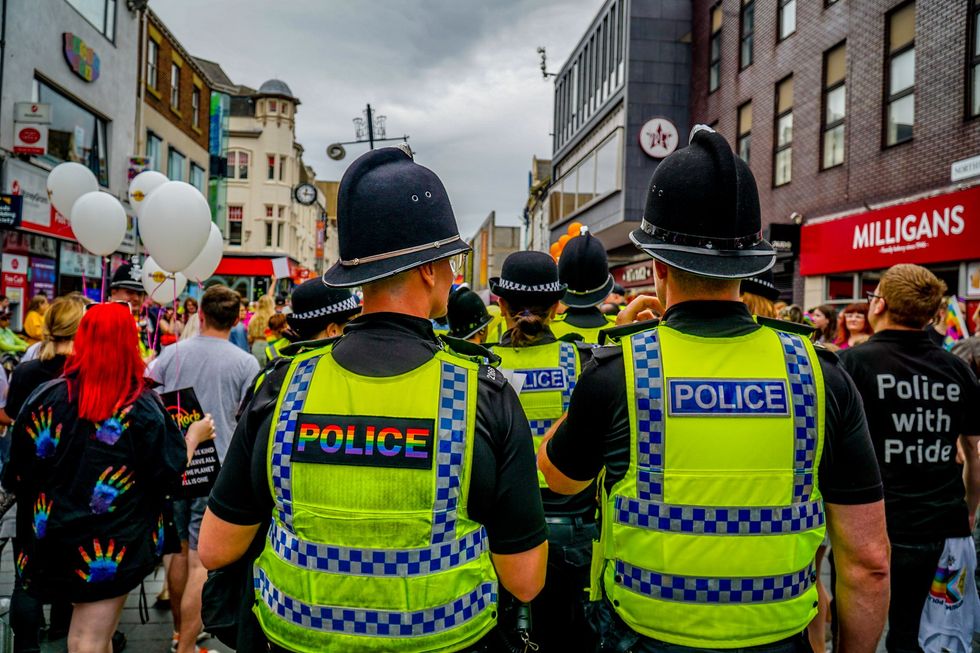 Northumbria Police officers march at 2022's Northern Pride parade