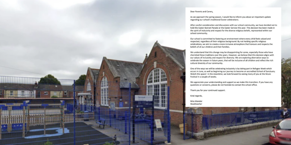 NextImg:'It's disgraceful!' Easter-banning primary school faces Christian backlash as parents join protest