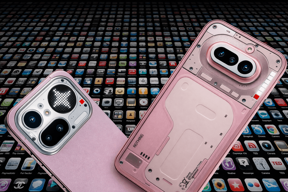 Nothing mobiles in front of several apps