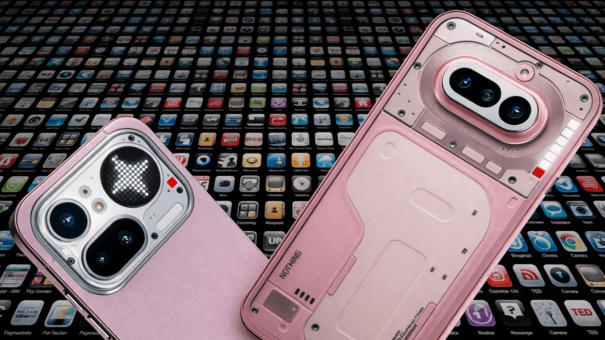 Nothing mobiles in front of several apps