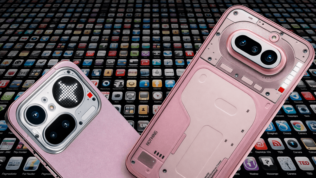 Nothing mobiles in front of several apps