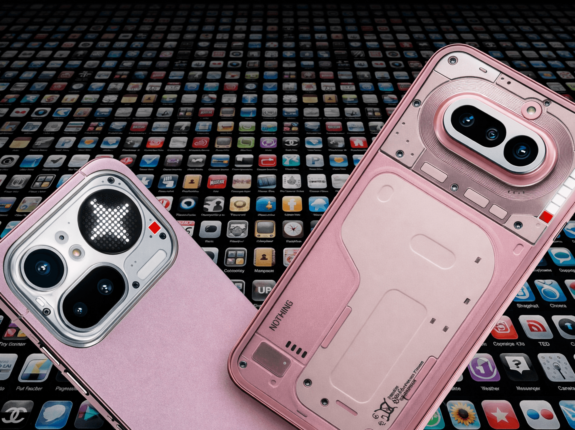 Nothing mobiles in front of several apps