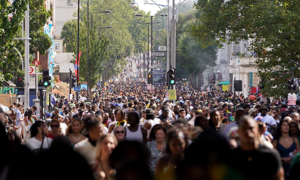 Notting Hill Carnival crowds from 2024