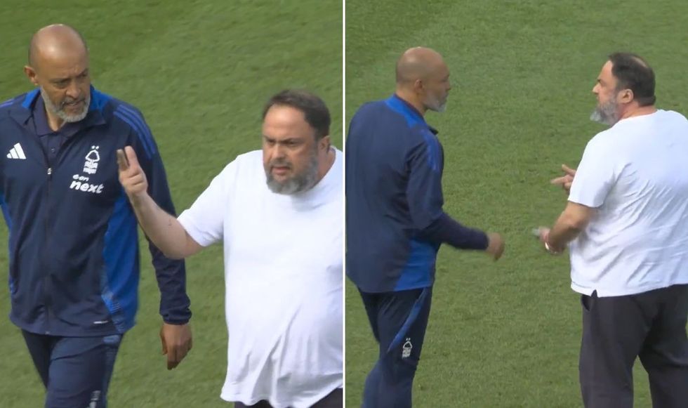 Nottingham Forest owner Evangelos Marinakis stormed onto the pitch to confront manager Nuno Espirito Santo