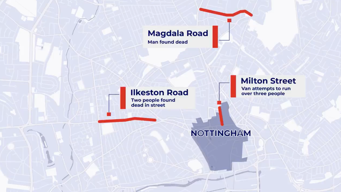 Nottingham incident map