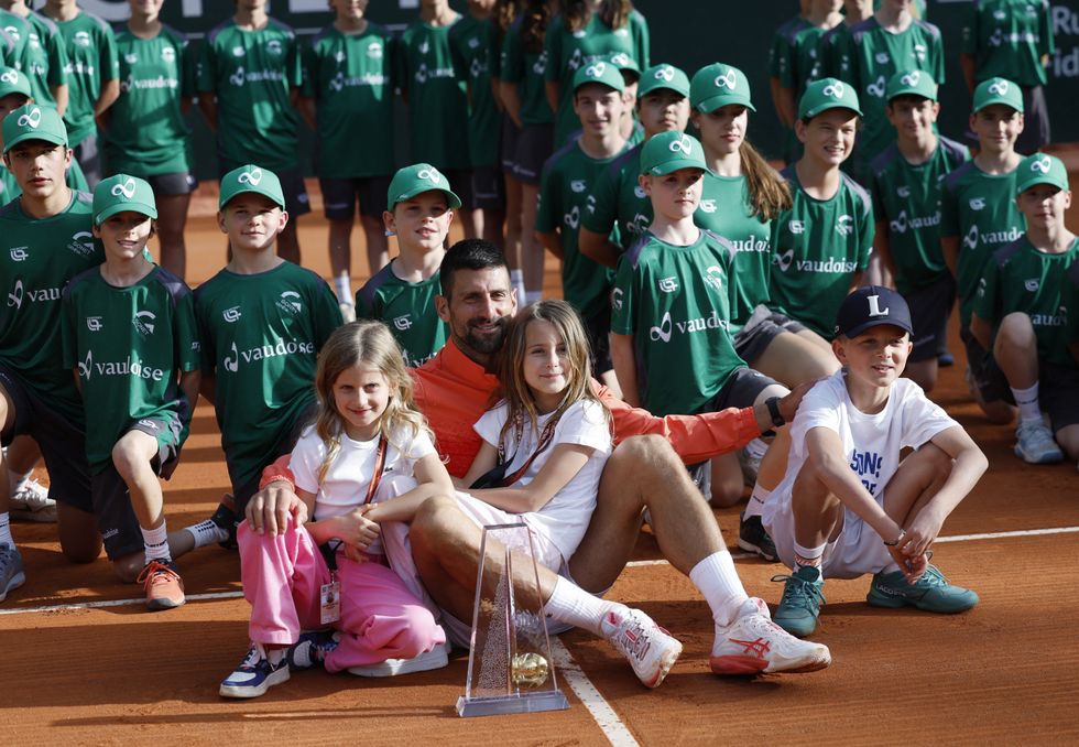 Novak Djokovic and his family