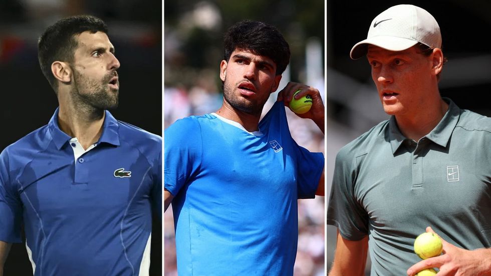 Novak Djokovic, Carlos Alcaraz, and Jannik Sinner