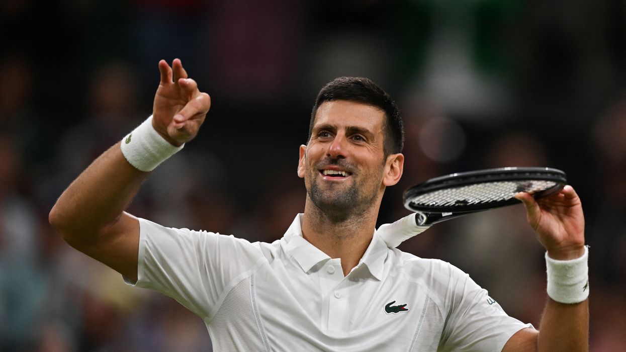 Novak Djokovic played an imaginary violin after his win