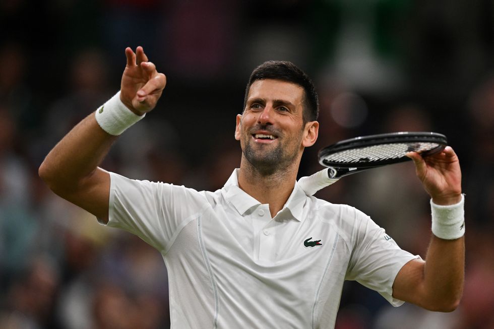Novak Djokovic played an imaginary violin after his win