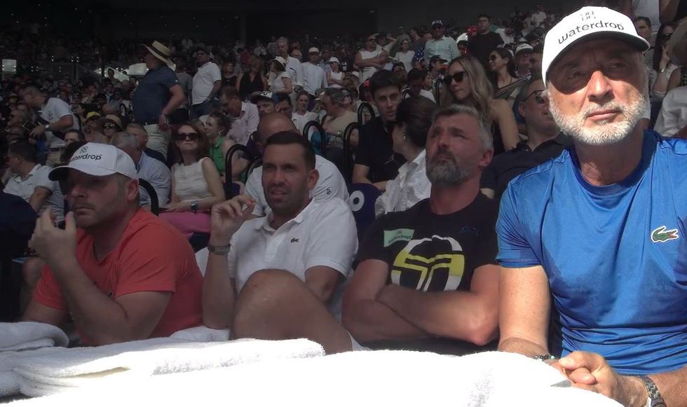 Novak Djokovic's team looked sheepish after being told off
