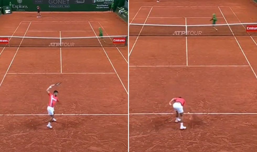 Novak Djokovic smashed a tennis racket during his win at the Geneva Open