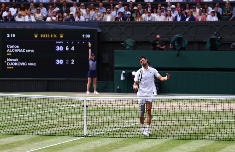 Novak Djokovic struggled to cope with Carlos Alcaraz