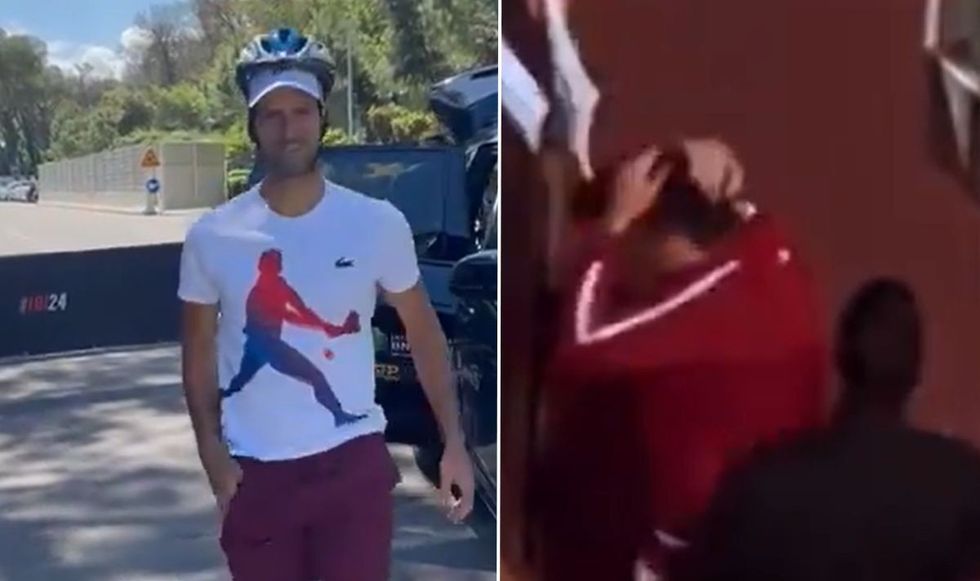 Novak Djokovic took extra precautions after being hit by a bottle