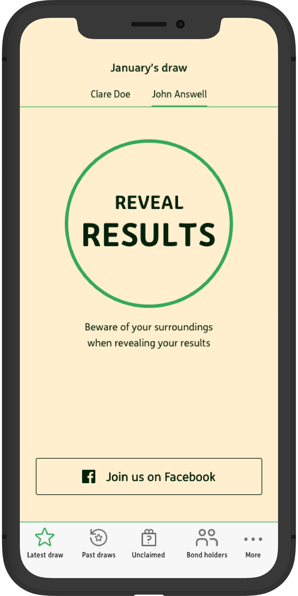 NS&I photo shows Premium Bonds prize checker app being used
