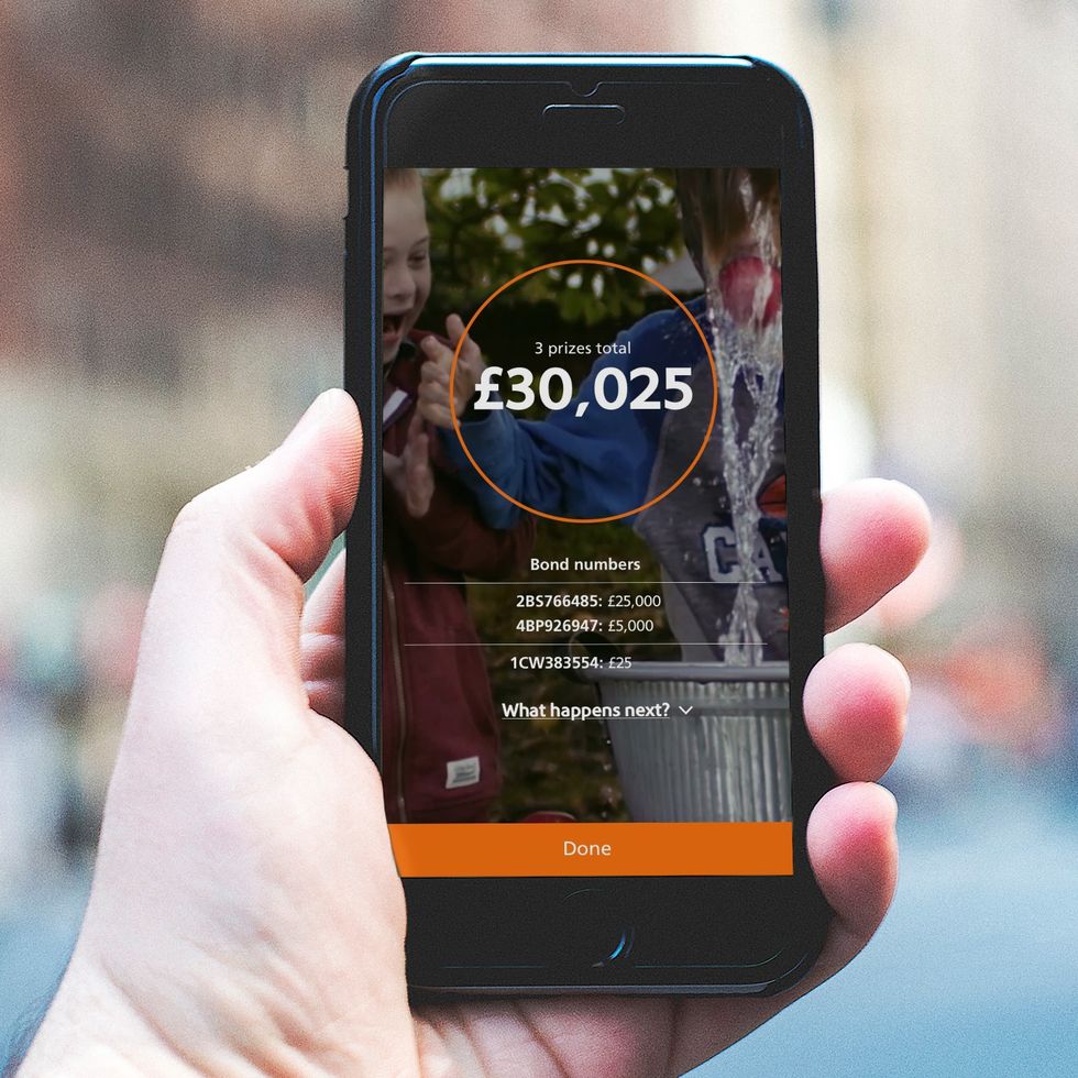 NS&I Premium Bonds prize checker app being used on mobile showing person won over \u00a330,000