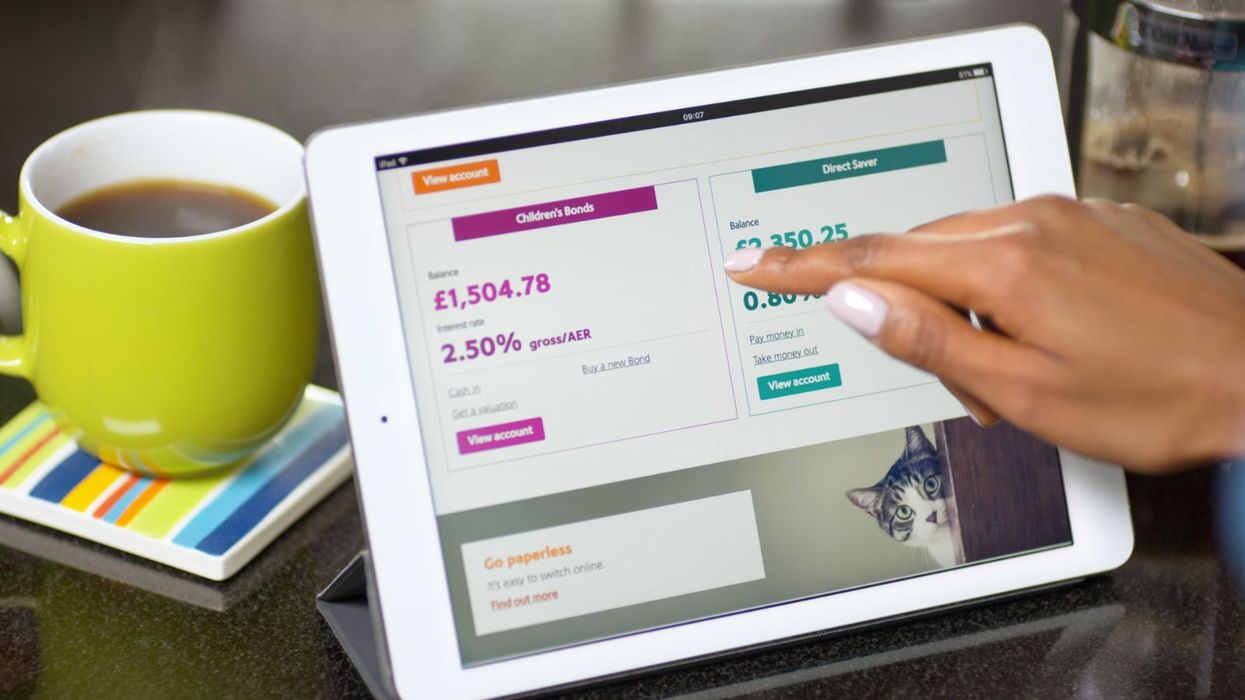 NS&I saver on website looking at Children's Bonds and Direct Saver