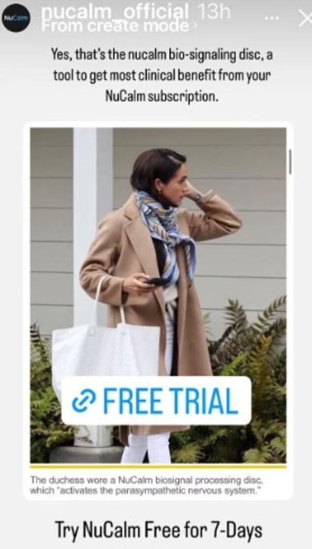 NuCalm Instagram story