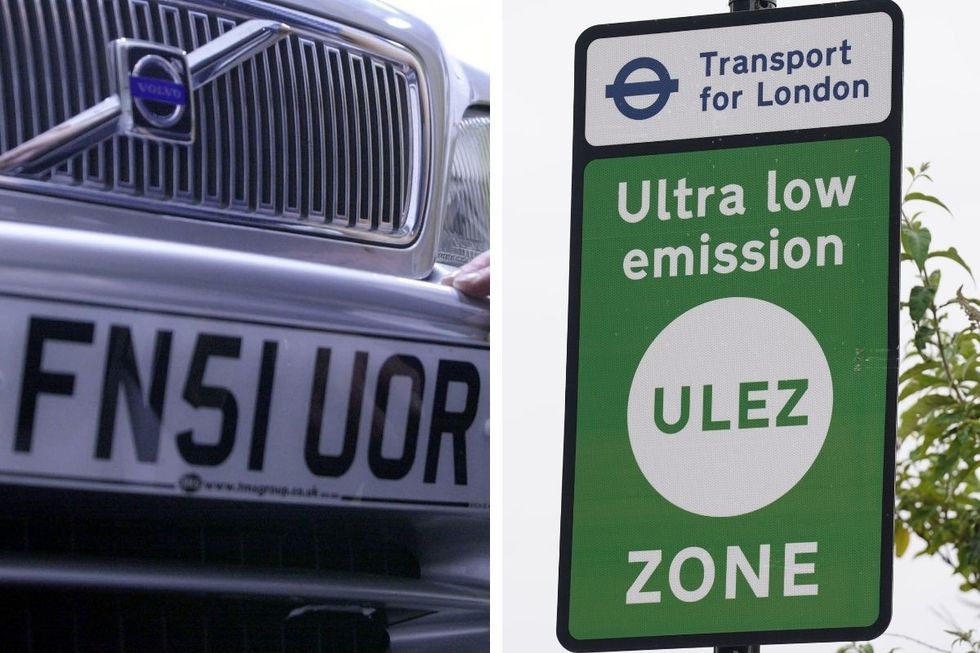 Number plate and Ulez sign