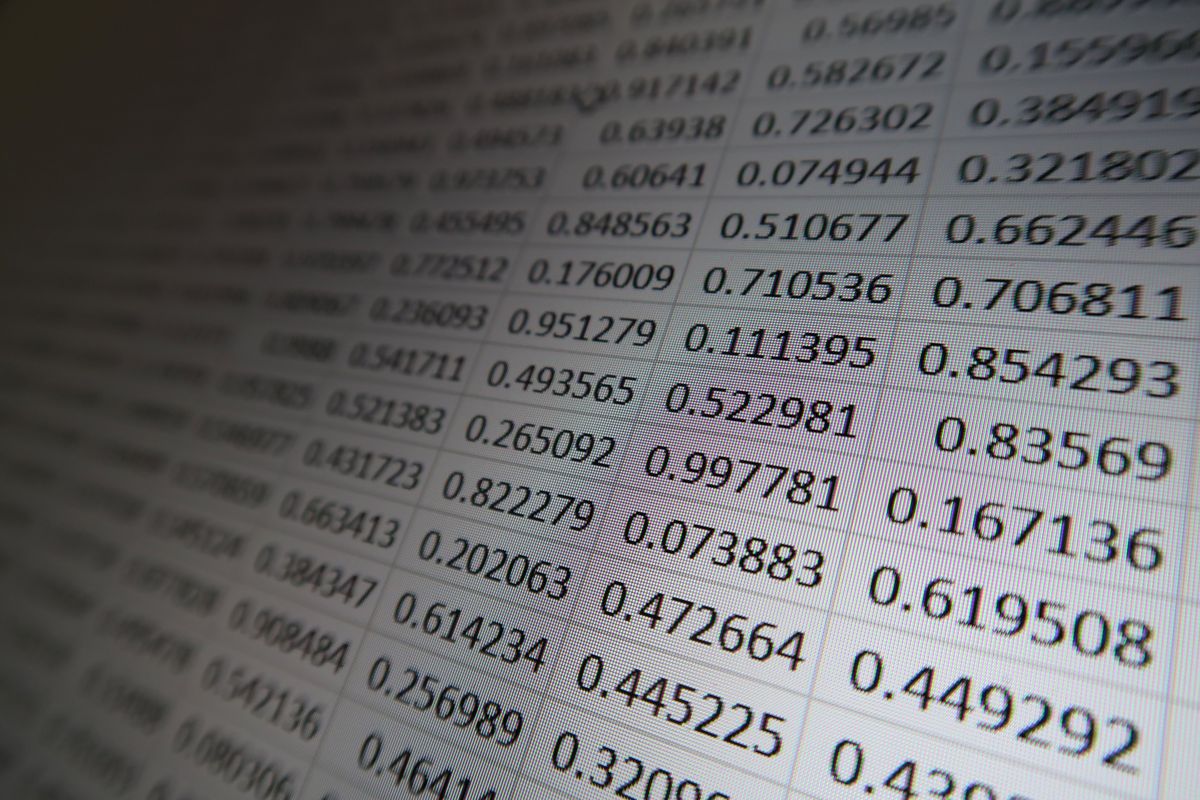 Numbers on spreadsheet