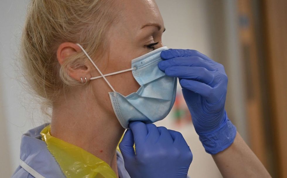 Nurse wearing a face mask