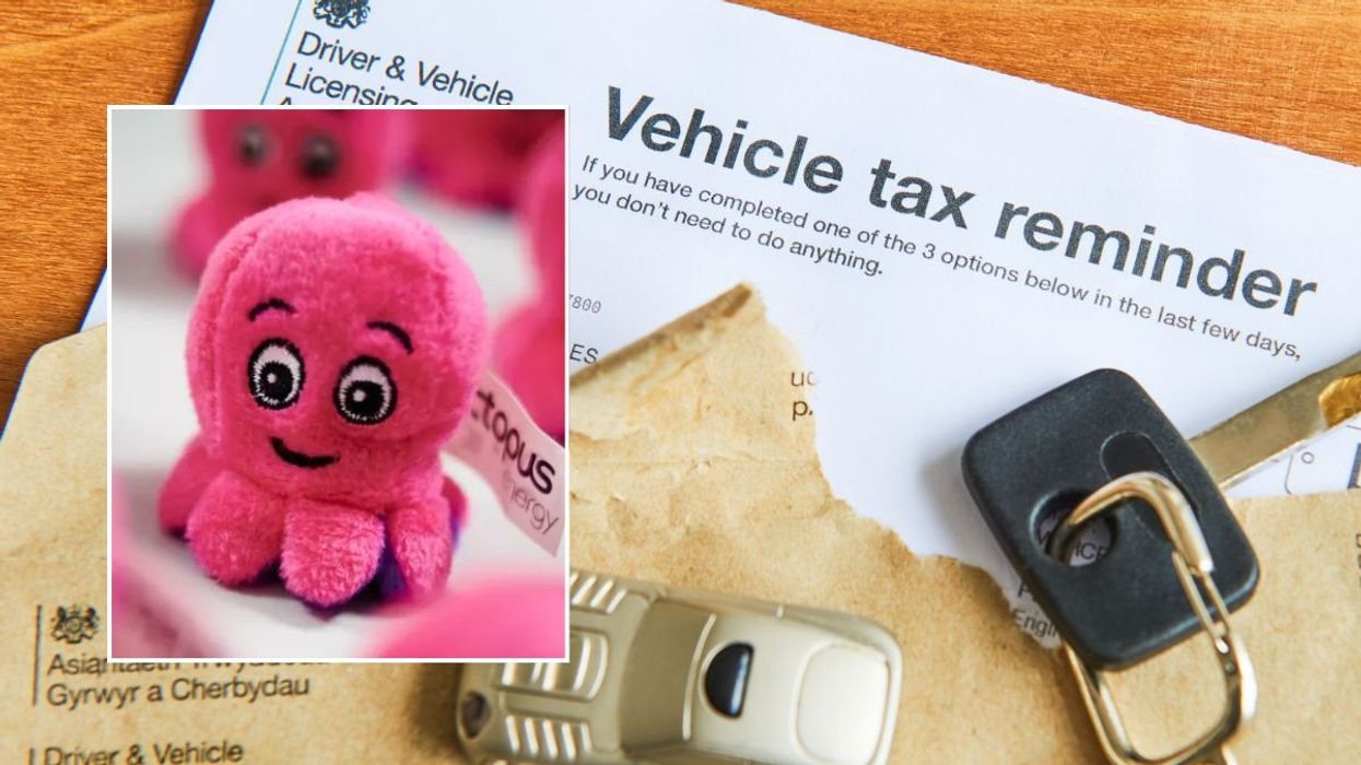 Octopus Energy logo and a DVLA vehicle tax reminder letter