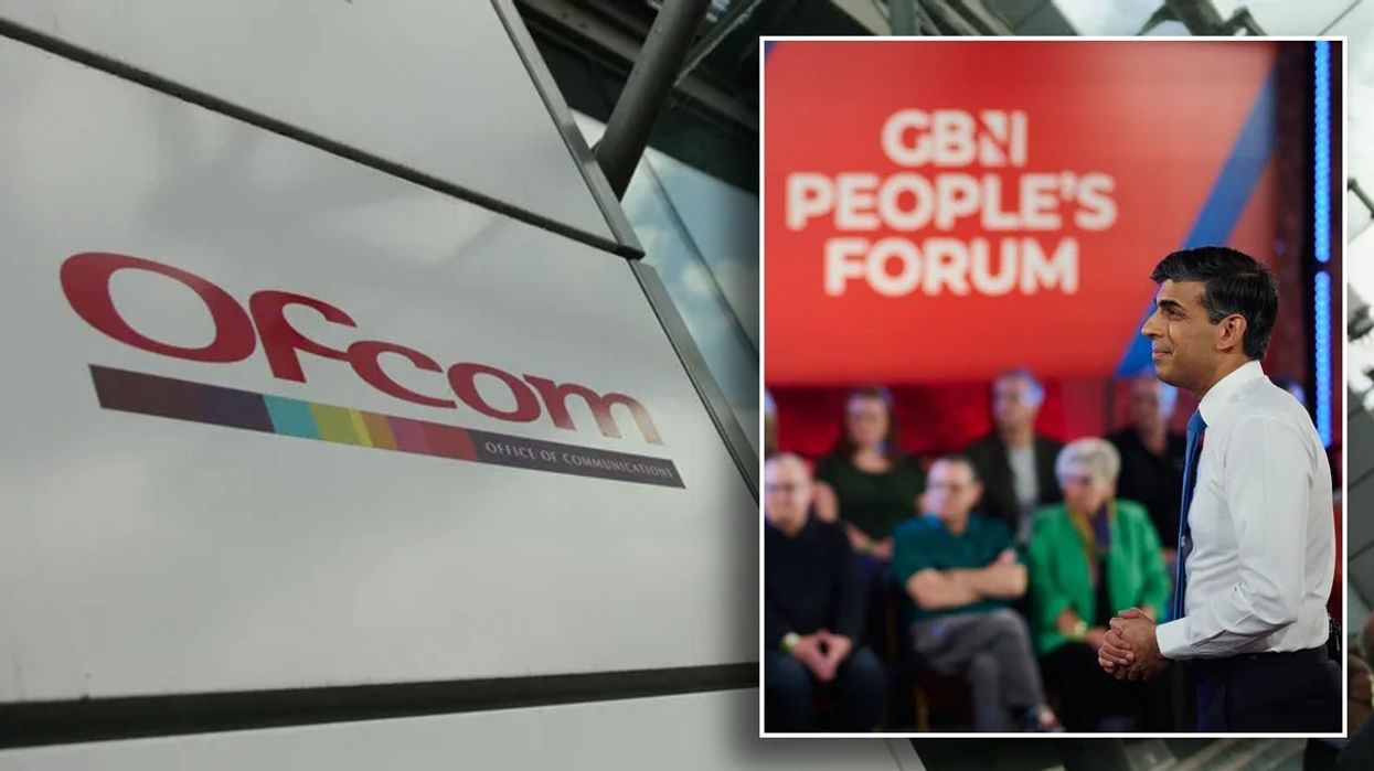 Ofcom logo and Rishi Sunak