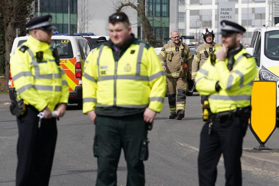 Officers at the Heathrow substation fire