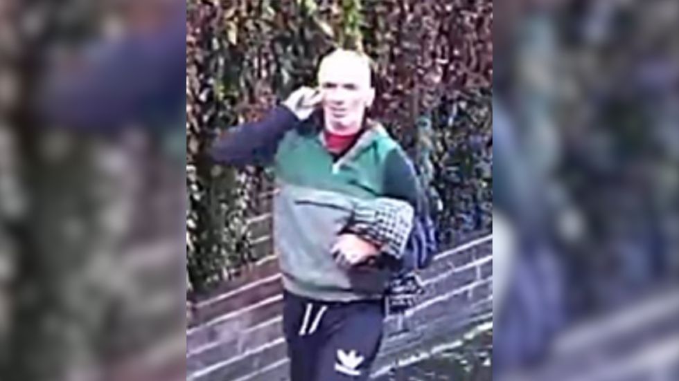 Officers have shared an image of a man they want to trace after reports of somebody defecating in Azeem Rafiq's garden