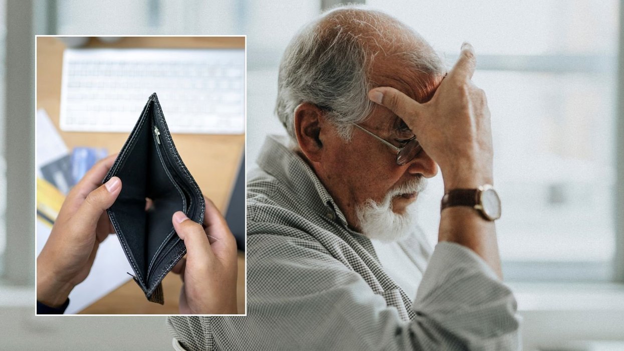 OIder man and empty wallet