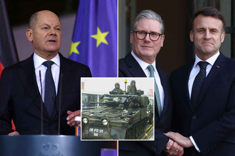 Olaf Scholz; Keir Starmer and Emmanuel Macron
