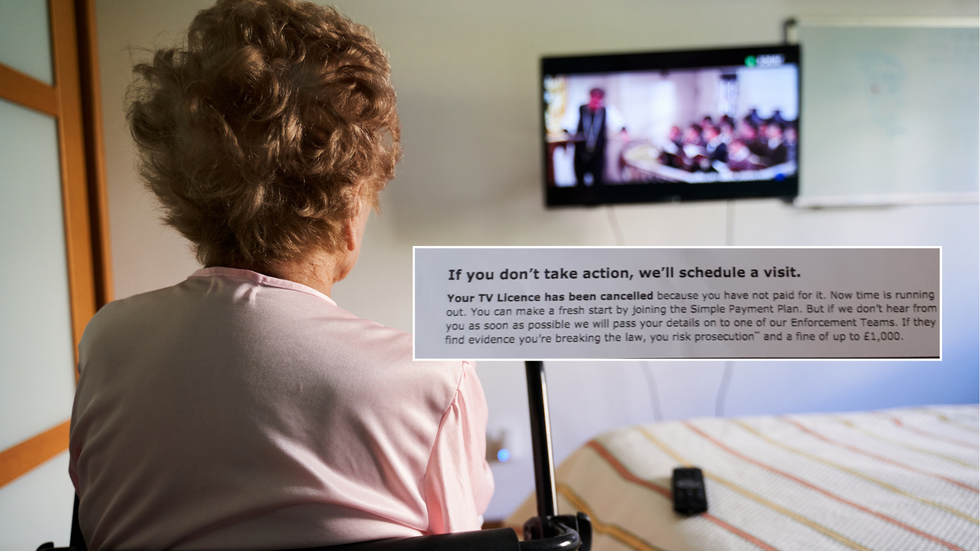 Old woman watching TV/Letter from SPP