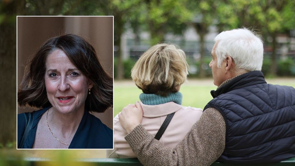 Older couple and Liz Kendall